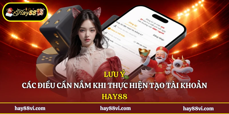 Lưu ý các điều cần nắm khi thực hiện tạo tài khoản Hay88